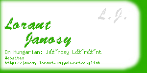 lorant janosy business card